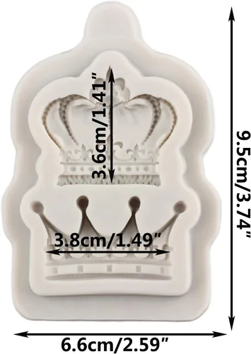 Miniatura 2 de Moldes de fondant de corona 3D para decoración de pasteles de corona de silicona para decoración de pasteles, decoración de cupcakes, arcilla