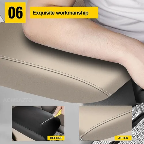 Miniatura 5 de AOMSAZTO Cubiertas de consola central para Toyota Highlander 2008-2014, fundas para reposabrazos para Toyota Highlander, color beige