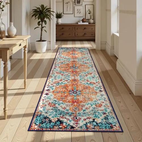 Miniatura 3 de Lahome Alfombra de Pasillo de Medallón Floral Bohemio de 2'8" x 10', Alfombra de Pasillo para Cocina Suave, Lavable y Antideslizante, Alfombras