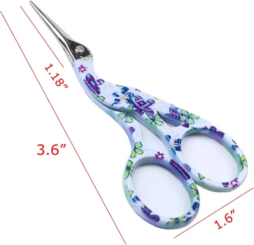 Miniatura 4 de BIHRTC Tijeras clásicas de acero inoxidable de 3.6 pulgadas, diseño de grúa, tijeras de costura, herramientas de bricolaje, tijeras de modista
