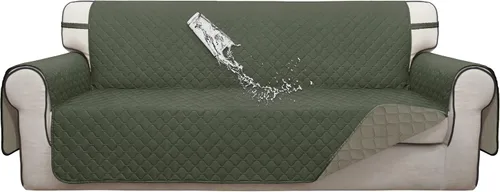 Miniatura 65 de ISSUNTEX Fundas de sofá de dos plazas con doble protección 100% impermeables para sala de estar, fundas para sofá de 2 cojines, protector de muebles
