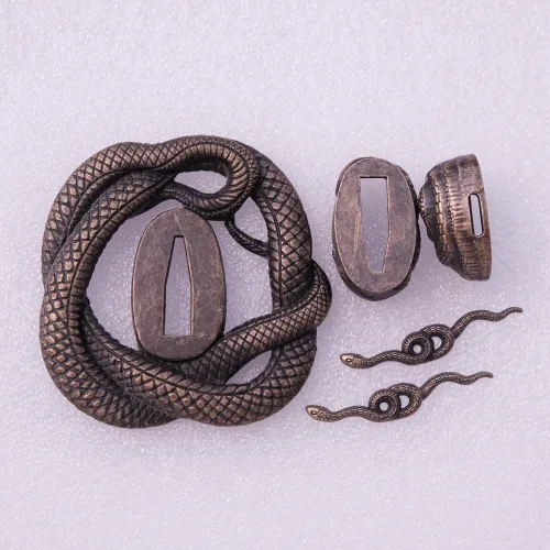 Miniatura 2 de Espada samurái japonesa KOSHIRAE – TSUBA FUCHI KASHIRA MENUKI 68-100