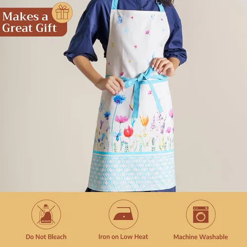 Miniatura 5 de Maison d' Hermine Delantal 100% de algodón para mujeres con bolsillo de cocina delantal de chef para hombres para cocinar primavera verano 068