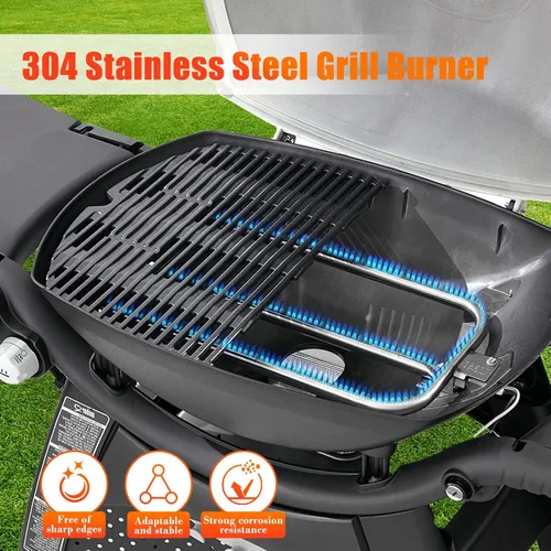 Miniatura 4 de Hisencn 65032 Tubo de quemador de parrilla para parrillas Weber Q3200, Q3000, Q320, Q300, 57060001, 404341, 586002, acero inoxidable 304, repuesto