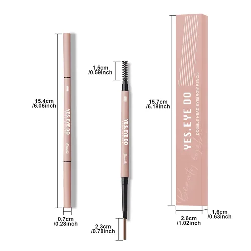 Miniatura 6 de Auburn - Lápiz de cejas con cepillo, lápiz de cejas rojo para mujer, ultra preciso, lápiz de cejas Aubrun impermeable, crea cejas tupidas esponjosas