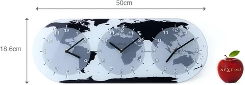 Miniatura 3 de NEXTIME Reloj de pared Mondial, transparente, (NT8108)