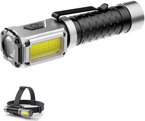 Linterna Anhay Recargable 2000LM Linterna EDC con Luz Roja Verde 5 Modos Linterna LED Brillante Linterna Magnética Potente y Mini Linterna para