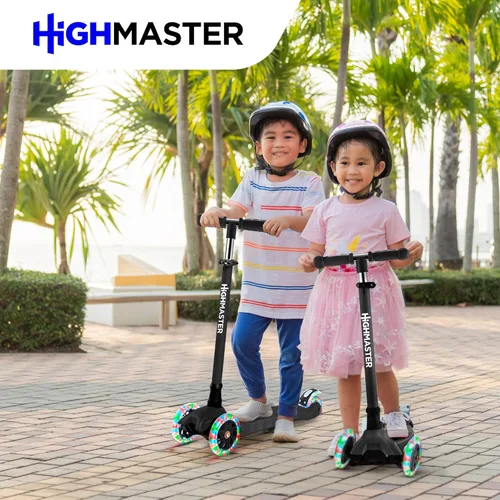 Miniatura 8 de HighMaster - Patinete para niños – Patinete de 3 ruedas para niños y niños pequeños – Manillar ajustable con luces LED en las ruedas – Diversión