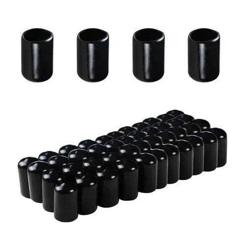 Miniatura 13 de Cubierta de tapa de extremo redondo de goma 0.08 pulgadas (0.079 in), protectores de rosca de tornillo de PVC flexible de tubería de tubería