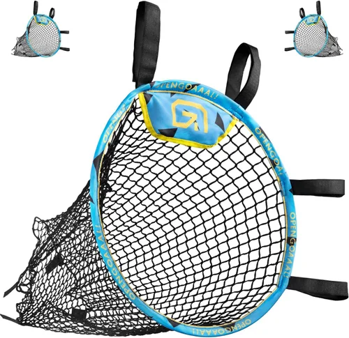 Open Goaaal Objetivos de red de esquina de portería de fútbol – 15 x 15 pulgadas, negro, paquete de 2 – Equipo de entrenamiento de fútbol – Correas