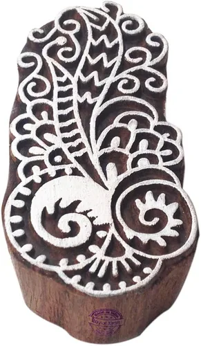Miniatura 43 de Royal Kraft Sellos de madera DIY tela, textil, arcilla, cerámica, papel, bloques de impresión de henna THAtag012