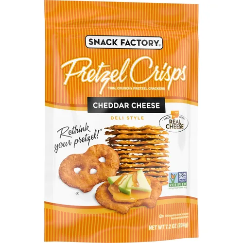 Miniatura 7 de Snack Factory Pretzel Crisps, Queso Cheddar, 7.2 Oz