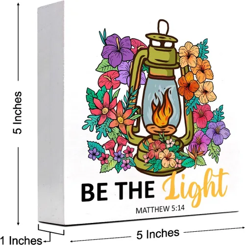Miniatura 2 de Mattew - Letreros de madera con texto en inglés "Be the Light