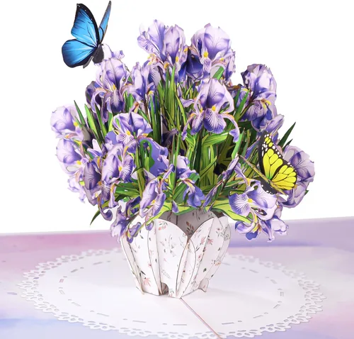 Miniatura 8 de SISTIMON Tarjeta emergente de girasol y mariposa del día de la madre, tarjeta de cumpleaños emergente 3D de 6x 8, regalo ideal para el día