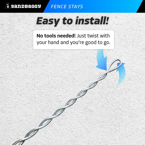 Miniatura 5 de Sandbaggy Estancias de valla de alambre de 42 pulgadas para alambre de púas y sin púas – Acero galvanizado de clase 1 premium (resistente al óxido)