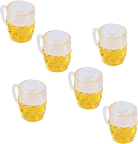 Miniatura 9 de VGEBY 20 tazas de cerveza para casa de muñecas, mini tazas de cerveza para casa de muñecas, modelo para mini manualidades, accesorios en miniatura