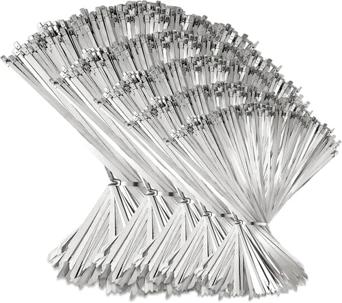 Miniatura 10 de LEIFIDE 500 Piezas de Bridas de Metal 304 de Acero Inoxidable con Cierre Automático de Alta Resistencia de 220 Libras de Fuerza de Tracción, Cables