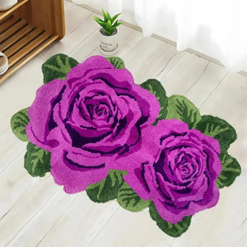 Miniatura 29 de USTIDE Alfombra de girasol esponjosa, alfombra suave y lanuda de flores, hecha a mano, alfombras modernas, lavables, para sala de estar, lavandería