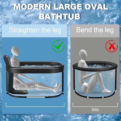 Miniatura 6 de Bañera de hielo inflable para atletas, bañera de inmersión fría con tapa, compatible con enfriador de agua, bañera grande XXL fría para terapia