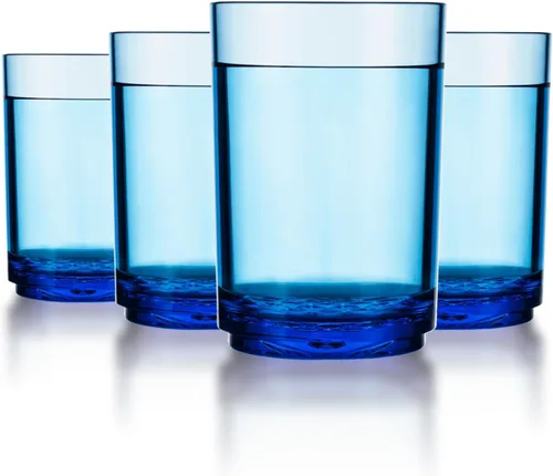 Miniatura 16 de Drinique ELT-TA-BLU-4 Elite - Vasos altos irrompibles de Tritan Highball, 14 onzas (juego de 4), color azul