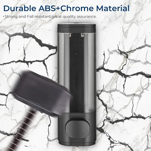 Miniatura 3 de Dispensador de ducha Pollock - Dispensador de champú y acondicionador sin taladro de 1 cámara para baño, de gran capacidad, negro