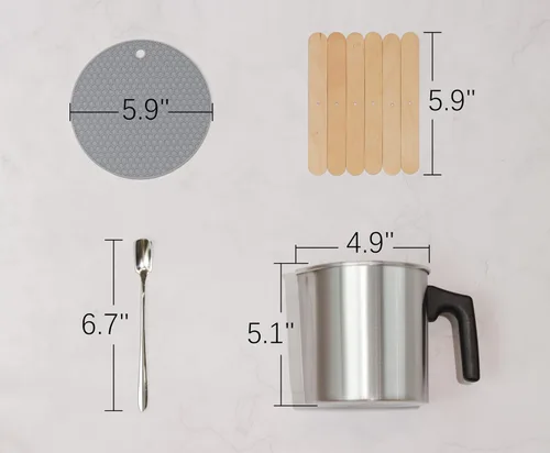 Miniatura 2 de Aroparc Olla para hacer velas, 1200ml / 40 oz, olla de cera de doble caldera de 2 libras, jarra de vertido para hacer velas con cuchara, dispositivo