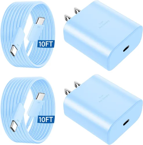 Miniatura 10 de Cargador súper rápido Samsung USB-C de 45 W tipo C de 8 pies, cable de carga rápida con bloque de cargador de pared de teléfono Android para Samsung