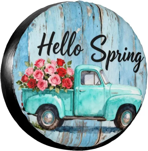 Miniatura 15 de Bee Crown Flowers Embroidery Spare Tire Cover Wheel Protectors Dust-Proof Wheel Tire Cover Fit Trailer, Rv, Sand Many Vehicle 14inch