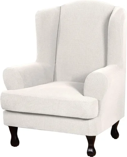 Miniatura 11 de Eco-Ancheng Funda para silla Wingback, 2 piezas, respaldo de ala, fundas de elastano para sillón con respaldo de ala, fundas para sillón con parte
