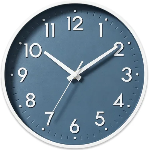 Miniatura 10 de Reloj de pared Mosewa de 20 cm, moderno, analógico, silencioso, sin tictac, funciona con pilas, decorativo para cocina, dormitorio, oficina (dorado)