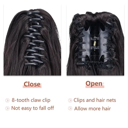 Miniatura 200 de Extensiones de cola de caballo de cabello rubio, extensiones de cola de caballo para mujer, pinza de extensiones de cabello rizado de 12 pulgadas