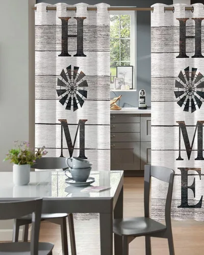 Miniatura 2 de BEMIGO Cortinas de puerta 100% opacas, molino de viento rústico, insonorizadas, aislamiento térmico, cortinas y cortinas para puerta temporal