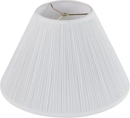 Miniatura 10 de Aspen Creative 33137, pantalla de lámpara de araña tradicional plisada de hongo, plisada blanca, 22,9 cm de parte superior x 45,7 cm de parte