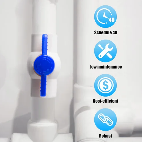 Miniatura 7 de Válvula de bola de PVC de 1 pulgada, enchufe de válvulas de bola de cierre con asas en T azules de fácil giro, válvula de PVC deslizante