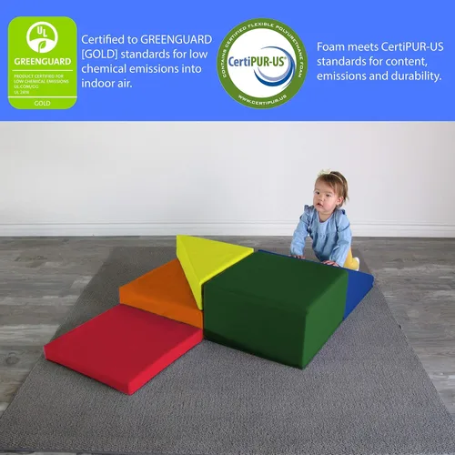 Miniatura 4 de FDP SoftScape - Gimnasio de interiores para bebés y niños pequeños hecho de escalones de espuma suave y PU de colores, ideal para gatear, escalar