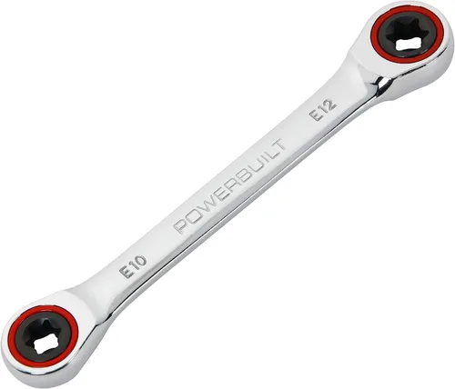 Miniatura 9 de Powerbuilt 641761 Llave E-Star de doble extremo de caja de trinquete - E14/E18, plata