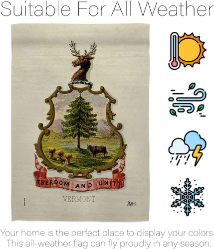 Miniatura 6 de Americana Home & Garden Coat of arms Vermont Garden House Flag Kit Americana States American Territories Republic Country Particular Area Decoration