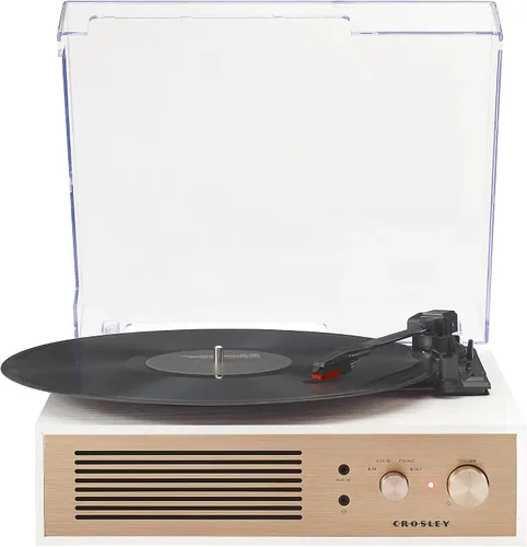 Miniatura 17 de Crosley CR6045A-BK Miles 3-Velocidades Bluetooth Entrada/Salida Reproductor de Discos Tocadiscos con Altavoces Integrados, Negro