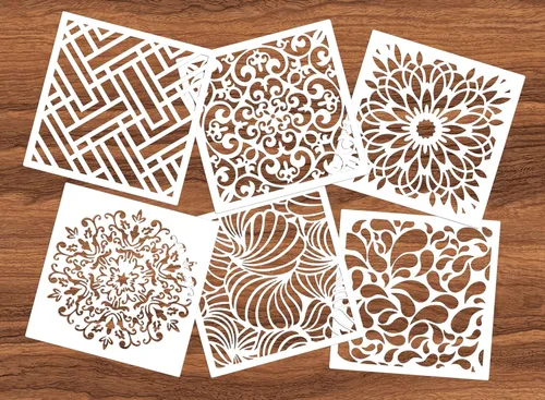 Miniatura 11 de 3 plantillas de mandala de patrón extra grandes, plantillas reutilizables de pintura de puntos de mandala, plantillas de pintura en aerosol floral