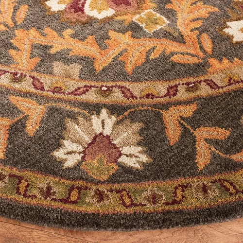 Miniatura 3 de SAFAVIEH Antiquity Collection AT54B - Alfombra redonda de lana oriental de primera calidad, hecha a mano, 3 pies 6 pulgadas, color salvia / dorado