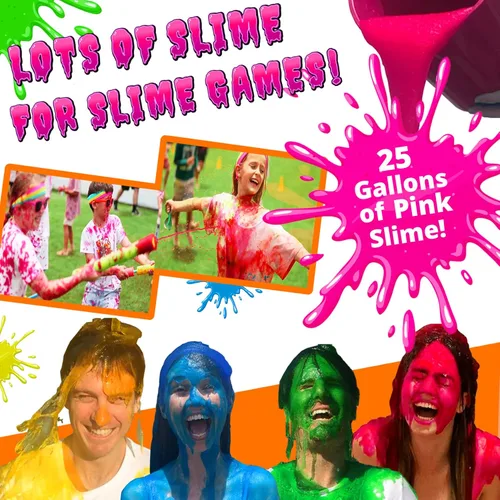 Miniatura 2 de PARTY GOAT Polvo de slime instantáneo rosa. Kit a granel de 25 galones. Solo tienes que añadir agua. Mezcla de slime líquido para volcar a personas