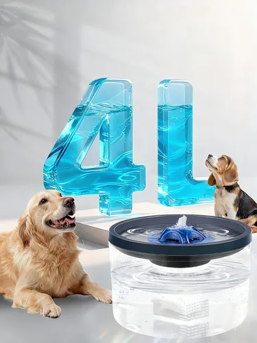 Fuente de agua para perros de 4 litros/135 onzas para perros grandes y múltiples mascotas - Bomba ultrasilenciosa, 3 filtros, dispensador automático