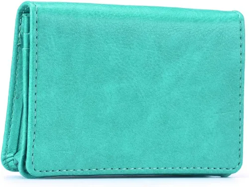 Miniatura 5 de XEYOU Funda para tarjetas de crédito, tarjetero para tarjetas de crédito, pequeña cartera de bolsillo frontal para mujer, Verde, Moderno