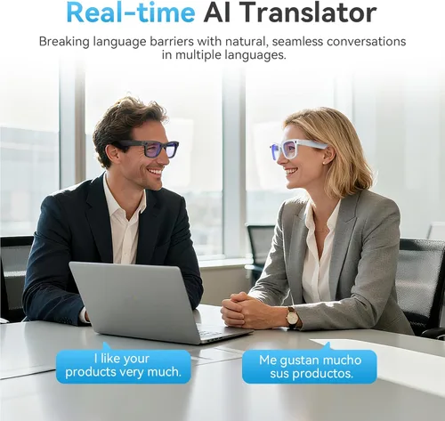 Miniatura 4 de AI Smart Glasses with Camera and Bluetooth,8MP 2K HD Camera Glasses,AI Voice Control,AI Photo Recognition and Translation,Smart Anti-Blue Light