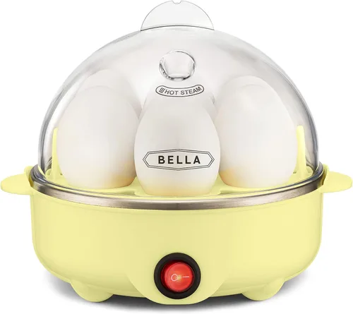 Miniatura 12 de Olla de huevos BELLA, hervidor rápido y escalfador, preparación de comidas esencial, tamaño familiar: prepara hasta 7 huevos grandes hervidos, tapa