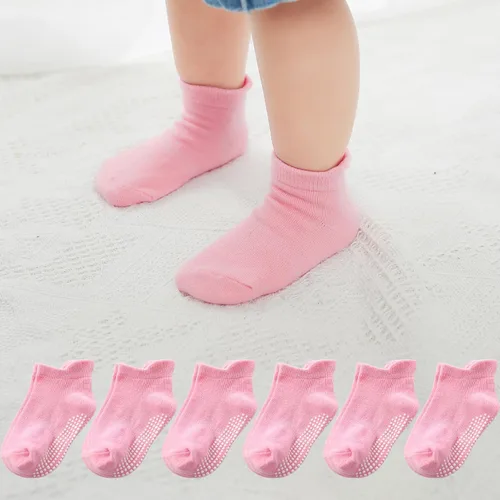 Miniatura 14 de Calcetines de tobillo antideslizantes para bebé, paquete de 12 para niños y niñas, calcetines de algodón lindos para bebés
