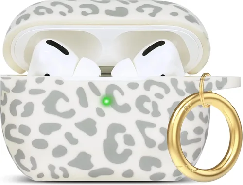 Miniatura 9 de Funda de silicona con flores compatible con AirPods Pro 2019, Gawnock - Funda suave y flexible para imprimir para mujeres y niñas con llavero - Flor