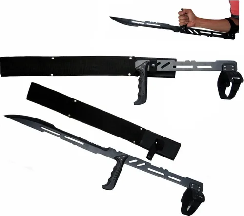 Miniatura 4 de Snake Eye Tactical 27.5 pulgadas gran antebrazo ninja Blood Rayne, cuchilla, espada, machete para vampiro zombie