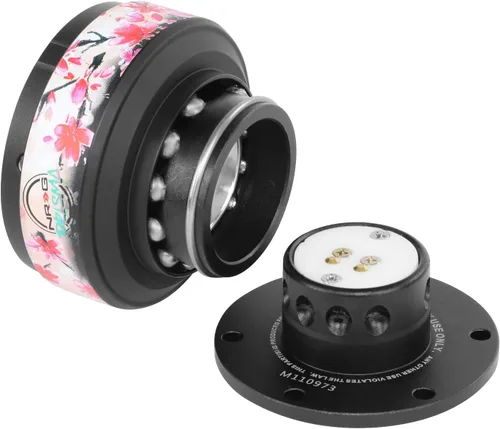Miniatura 6 de NRG Innovations Gen 2.0 Adaptador de liberación rápida para volante de 6 orificios con pernos de montaje, liberación rápida - cuerpo negro/anillo