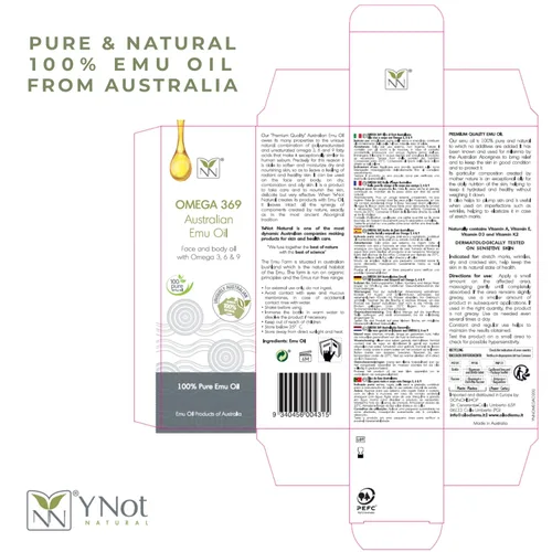 Miniatura 9 de Y Not Natural Aceite de emú puro – Humedad orgánica para cara, cuerpo, cabello, cuero cabelludo y uñas, rico en Omega 3-6-9, vitaminas y minerales